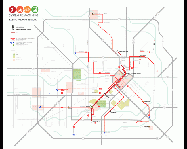 Houston Frequent Network prior to Reimagining.